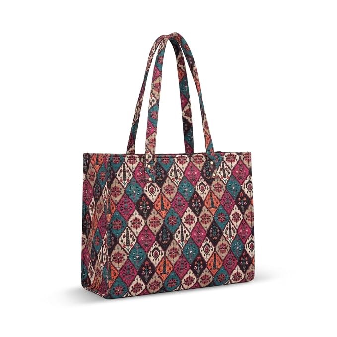 Rangoli Ikat Diamond Canvas Tote
