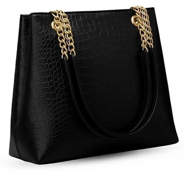 Sameera Croco Chain-Handle Tote