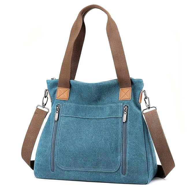 Devi Canvas Zip-Front Tote